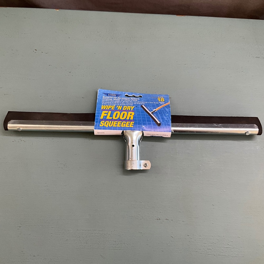 Ettore 18 Inch Wipe N Dry Floor Squeegee Head Metal Frame 61018 Made in Belgium